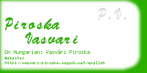 piroska vasvari business card
